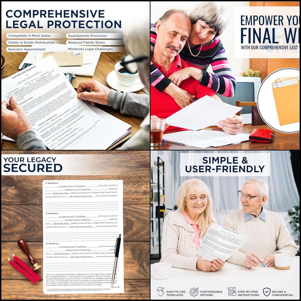 2024 Last Will and Testament Kit: Blank Legal Last Will Testament Forms
