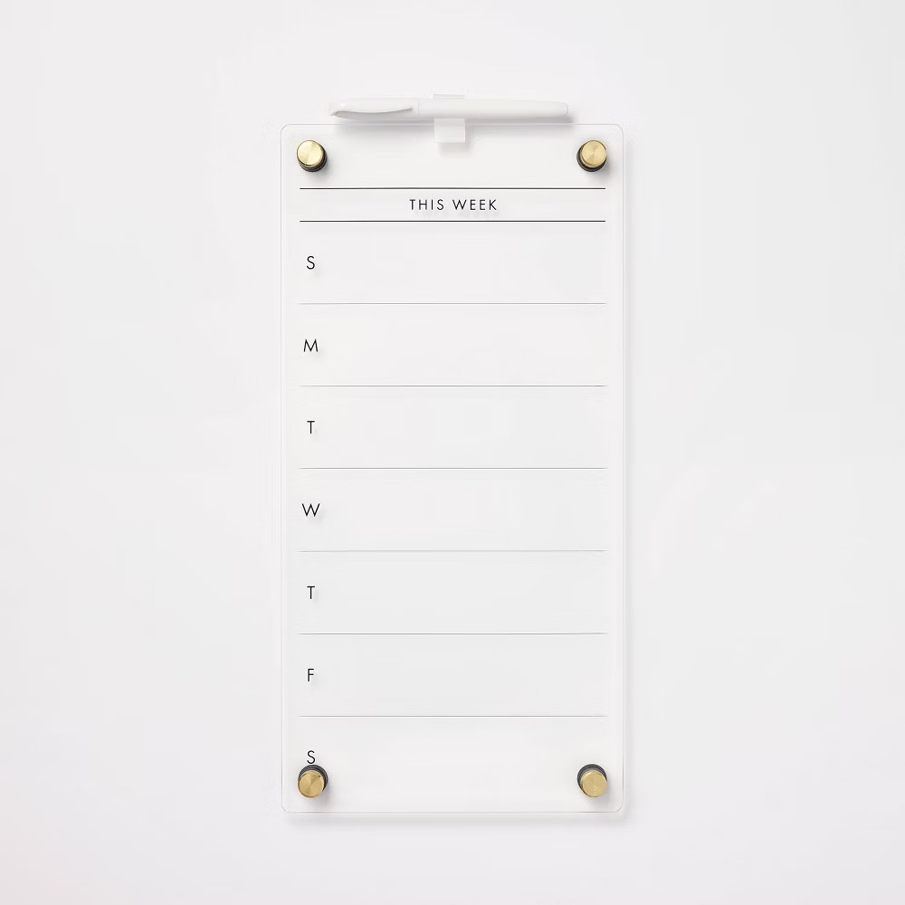8″x16″ This Week Acrylic Dry Erase Calendar – Threshold