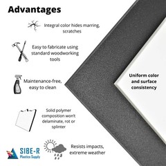 BLACK HDPE POLYETHYLENE PLASTIC SHEET .060″ X 6″ X 12″ NON-TEXTURED