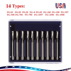 10-100*USA Dental Tungsten Carbide Steel Burs Drills for High Speed Handpiece de