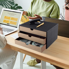 Fashion Multicolor Collocation Leather Desk Organizer File Cabinet Executive Off