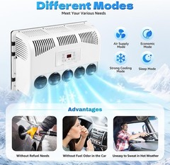 12V 12000 BTU Truck Cab Air Conditioner Split AC For Semi Trucks Bus RV Caravan