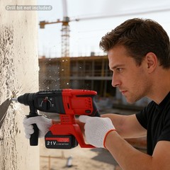 Battery-powered Hammer Drill With 4 Modes & Depth Ruler For Electric Tools