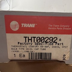 Trane THT00292 Thermostat 55-90F 240VA SPDT Bulb Type 36in Cap Tube