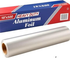 18″ x 500 Feet Heavy Duty Aluminum Foil Rolls, Commercial-Grade Wrap, 1 Count