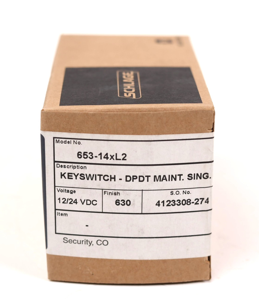 Schlage 653-14 L2 Keyswitch, DPDT- Clockwise Maintained, 2 LEDs Red Green r329
