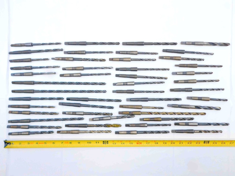48pc LOT OF HSS MORSE TAPER #1 DRILL BITS LETTER SIZES FROM F TO Q MT1 .272-.413