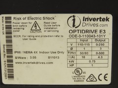 Intertek ODE-3-110043-101Y Optidrive E3 VFD 1HP 4.3A 115 1PH/3PH Variable Drive