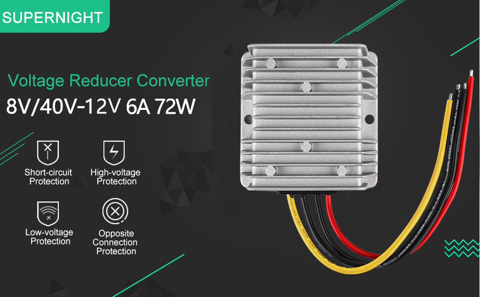 DC 8V-40V to DC 12V 6A 72W Power Converter Voltage Regulator Step Down Converter