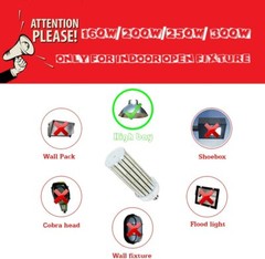 (2-Pack) 300 Watt LED Corn Light E39 Mogul Base High Bay Warehouse Factory Bulb