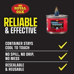 Royal Oak Canned Heat 12 Pack 2 Hour Chafing Fuel, Easy Open, Resealable, Non-Dr