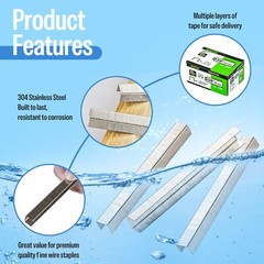 meite 20GA 1/2-Inch Crown Stainless Steel Upholstery Staples Anti-Rust, 5000 Pcs