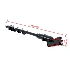 150mm 5.9inch Diameter Auger Drill Attachment with Hoses for Mini Excavator