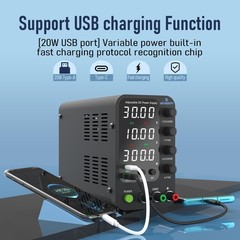 DC Power Supply Variable 0-32V 0-10A 20W USB Type-C Quick-Charge SPS-3010V