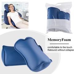 Dental Chair Accessories Memory Foam Headrest & Lumbar Support Pillows Dark Blue