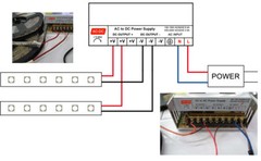2Pcs AC-DC12V 30A Regulated Switching Power Supply for 5050/3528 LED Strip Light
