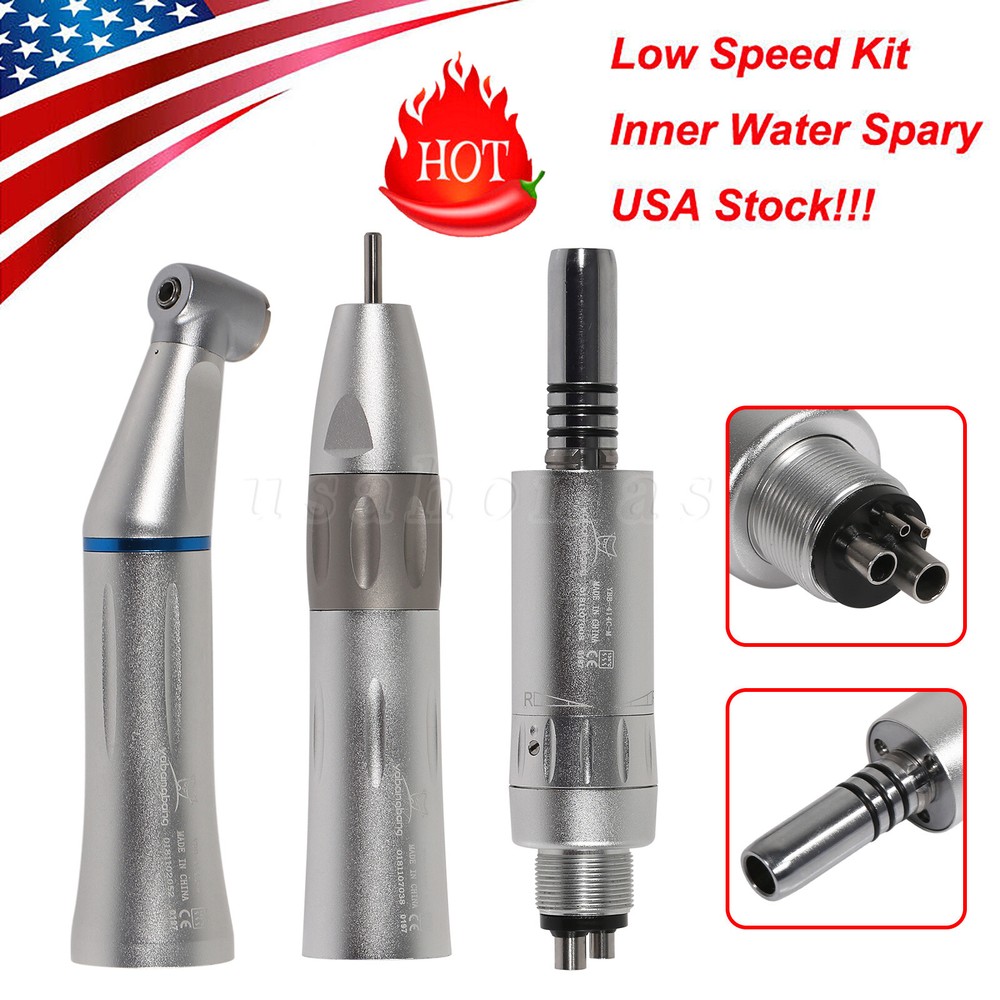 Dental Slow Speed Handpiece Inner Water Contra Angle/ Straight/ Air Motor 4-Hole
