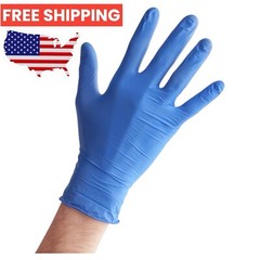 100 Pcs Low Dermatitis Potential Nitrile Blue Exam Grade 4 Mil Textured Gloves-L