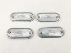 Lot of 4 New Killark 570 Steel Conduit Body Covers 1-1/2″ Form 7 – No Gasket