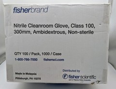 NEW Case of 1000 Fisherbrand Nitrile Class100 Cleanroom Non-Sterile XS Gloves