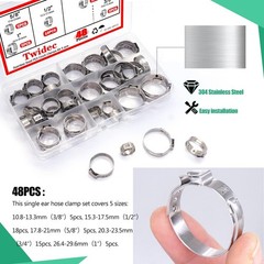 48PCS 5 sizes PEX Cinch Clamps Kit- Stainless Steel Pex Crimp Rings for Pipe …