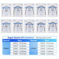 AZDENT Dental Orthodontic Supper Elastic Niti Round Arch Wire 012Upper/ 020Lower