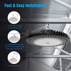 LED High Bay Light 240W 200W 150W Adjustable 4500K-5700K Dimmable Warehouse Lamp
