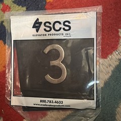 SCS Products Elevator Jamb Plate Sign with Raised Floor Number and Braille 3