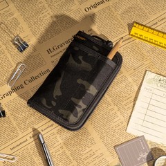 LOCHBY Pocket Journal Black Camo | Notebook Cover | Water Resistant Waxed Canvas