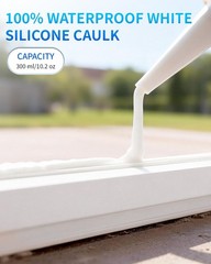 100% Waterproof White Silicone Caulk & Sealant, 4 Pack, 10.2 FL OZ – Interior/Ex