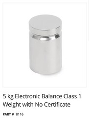 Troemner 8116 5kg Electronic Calibration Class 1 Weight FREE SHIPPING