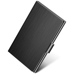 MaxGear Metal Business Card Holder for Men & 3.7 x 2.3 x 0.3 inches, Black