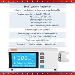 4.3 Inch Color Touch Screen Syringe Pump Stackable Design Medical/Lab Use