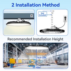 400W UFO LED High Bay Light, UFO Hi Bay Shop Lighting for Warehouse Garage GYM