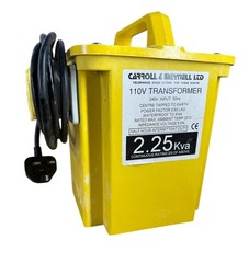 CM22502 Carroll & Meynell 110v Twin Outlet TRANSFORMER 240V INPUT 50Hz 2.25Kva