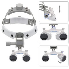 Dental Binocular Loupes 3.5X Optical Glass Ultra-light Helmet Magnifier White