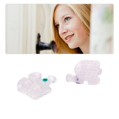 1X AZDENT Dental Orthodontic Ceramic Brackets Roth.022 Hooks 345 Marked