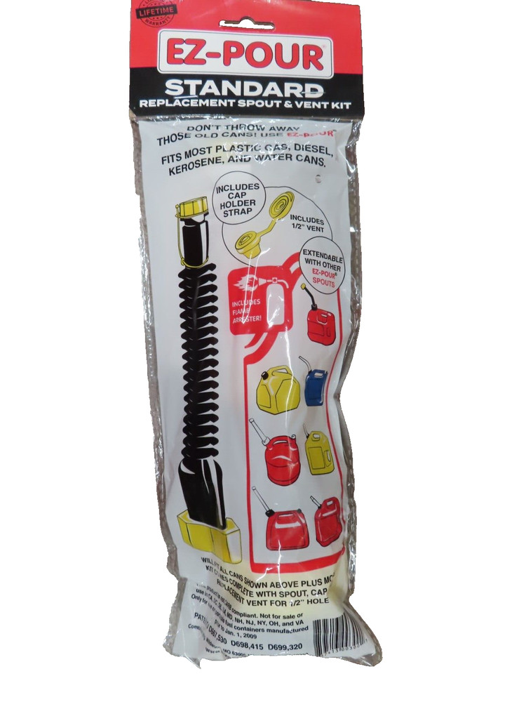 The Original EZ-POUR® Gas Can Spout Flexible Universal Replacement Kit #10050
