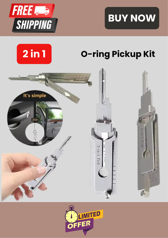 SS001 pro Stainless Steel Key Decoder 2 In 1 Precision Hook & Pick Set Lock