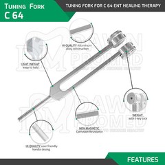 Tuning Fork For C 64 ENT Healing Therapy Diagnostic Exam Medical Inst German Gr