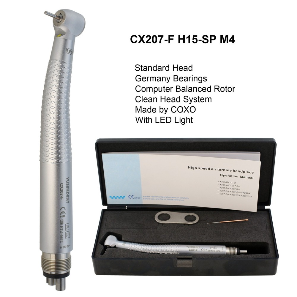 COXO Dental LED Handpiece High Speed E-generator Self Power Turbine 4 Hole NSK