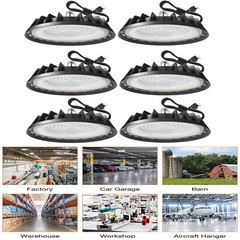 6-Pack 500W LED High Bay Lights, Save 75% on Energy, Replaces HID/Metal Halide