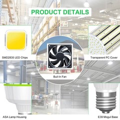 LED Corn Light Bulb 800W Equivalent 30000LM 200W Garage Warehouse Lights Fixture