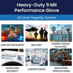 Dark Light 9 mil Nitrile Powder Free Exam Gloves (Black), Large – Box of 100 …