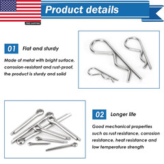 Cotter Pin Assortment Kit – 304 Stainless Steel 13 Sizes Cotter Pins & R Clips C