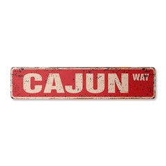 CAJUN Vintage Street Sign Metal Plastic lousiana bayou food southern french