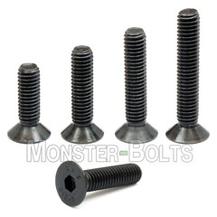 M6 Flat Head Socket Cap Screws, 12.9 Steel w/ Black Oxide DIN 7991, 1.0 Coarse