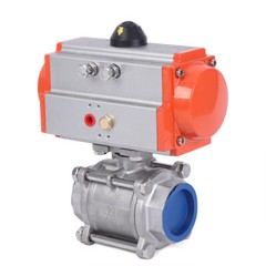 2″ Pneumatic Air Actuated Stainless Ball Valve Single Acting Spring Return NEW