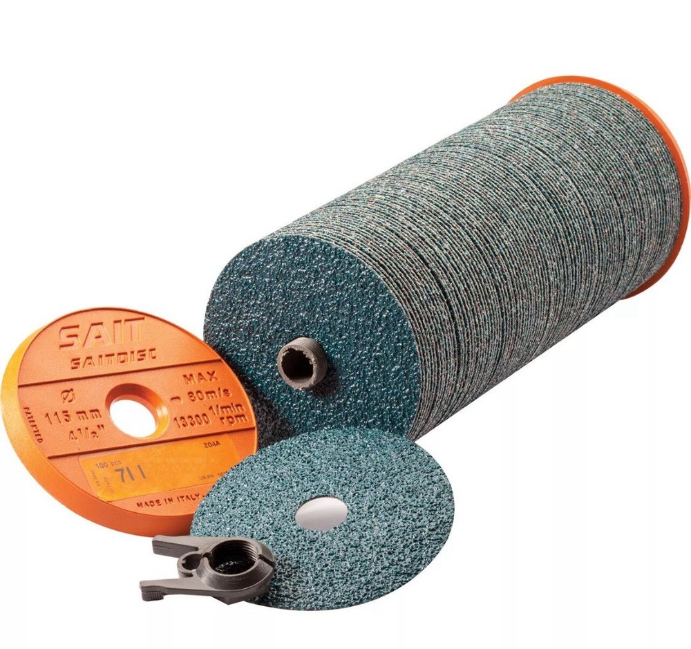 United Abrasives SAIT 56367 5×7/8 Bulk 7-II Ceramic Fiber Discs 36 Grit 100 pack