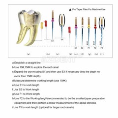 AZDENT Dental Endo Rotary Heat Activated File Gold Taper NITI 19/25mm Engine Use